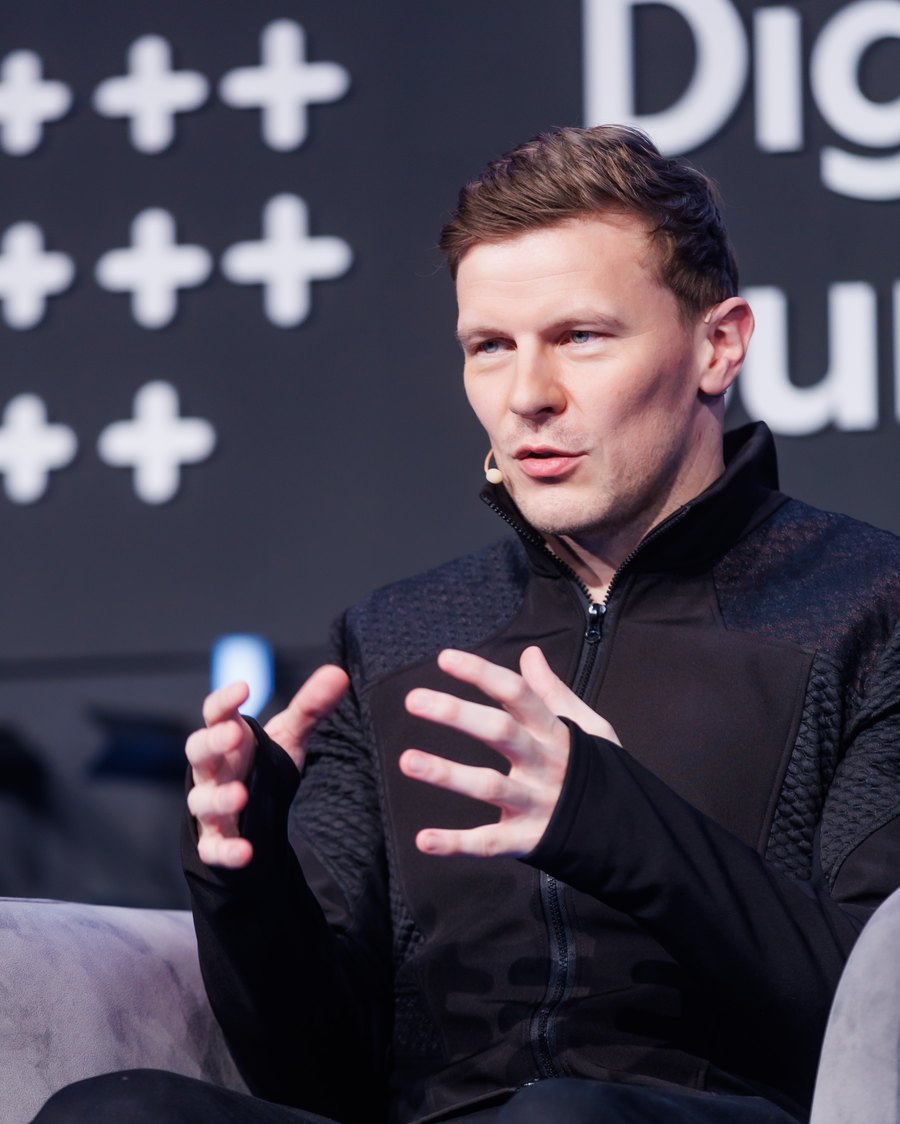 Matthew Blakemore speaking on stage
